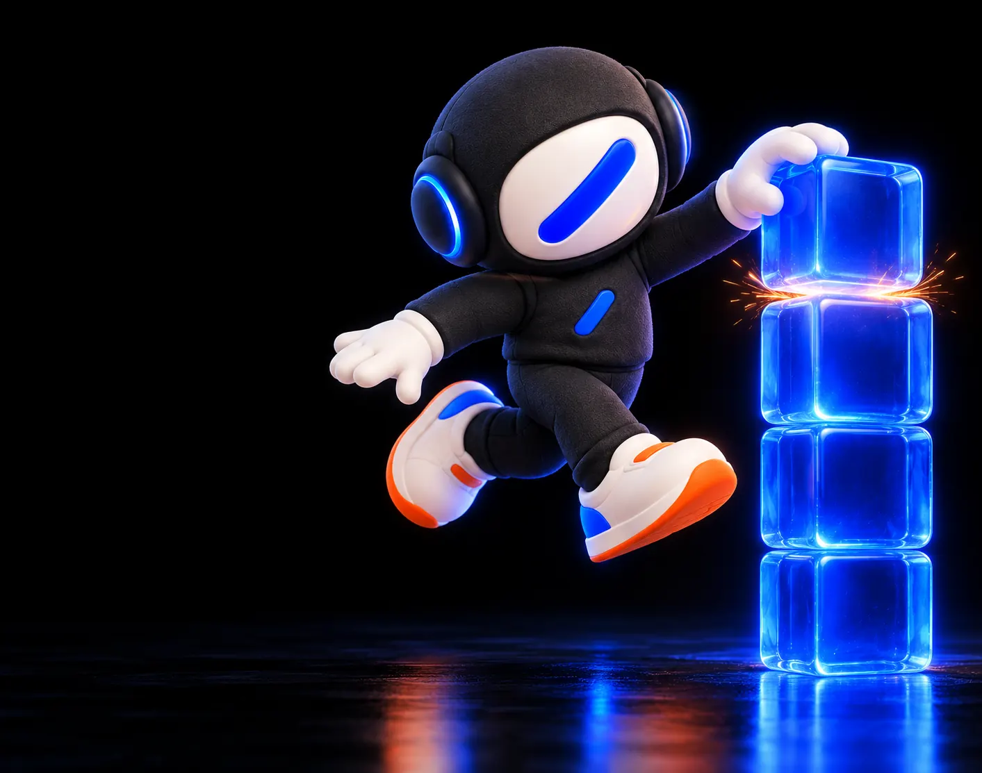 The Real Company character stacking building blocks